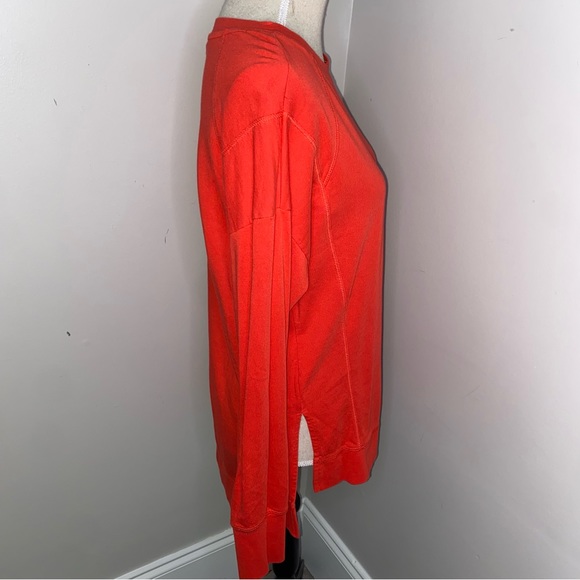 Sweaty Betty red French terry pullover sweatshirt long line size Medium - Picture 5 of 10